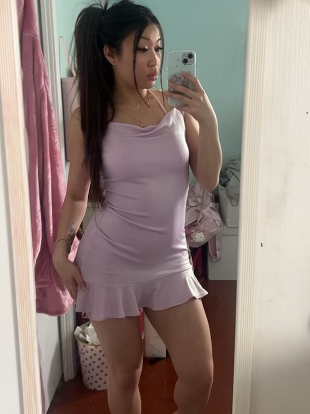 Dollskill Horoscopez Lavender Ruffle Dress w Pearl Detailing